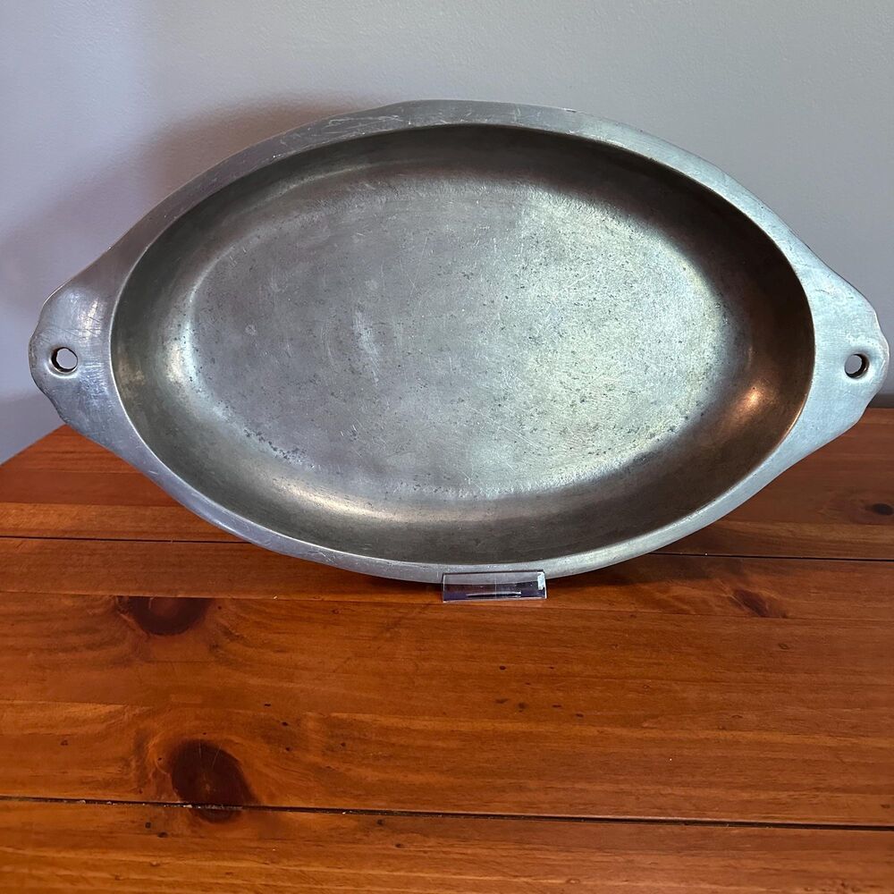 Vintage Wilton Armetale Pewter Fish Platter Large 17.75" Oval Serving Tray - PA